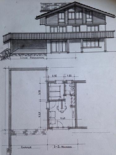 Κάτοψη του 2-Zimmer Ferienwohnung,Parterre,Sitzplatz,Garage