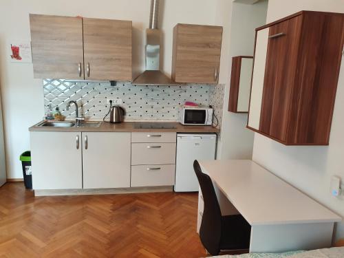 Dapur atau dapur kecil di Apartments Fazarinc s parkiriščem