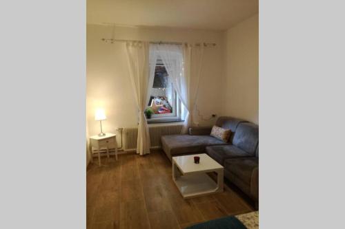 - un salon avec un canapé et une table dans l'établissement Amstetten Apartment, à Amstetten