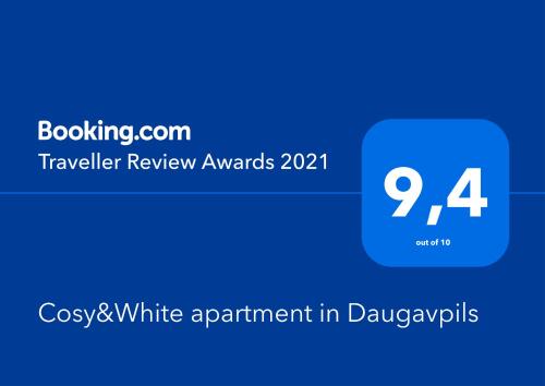 Sijil, anugerah, tanda atau dokumen lain yang dipamerkan di Cosy&White apartment in Daugavpils