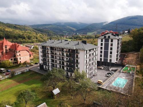 Vue générale sur la montagne ou vue sur la montagne depuis l'appartement