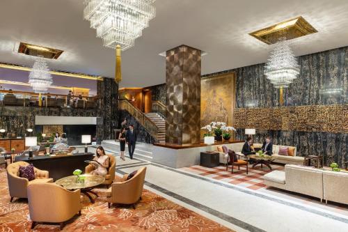 A seating area at Mandarin Oriental, Hong Kong