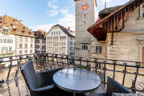 Uma varanda ou terraço em Altstadt Hotel Magic Luzern