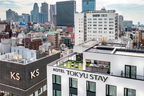 a view of the city from the roof of a hotel tokyo stay at Tokyu Stay Shinjuku Eastside in Tokyo