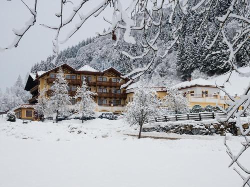 ゴールデックにあるHotel Seeblickの雪山の小屋