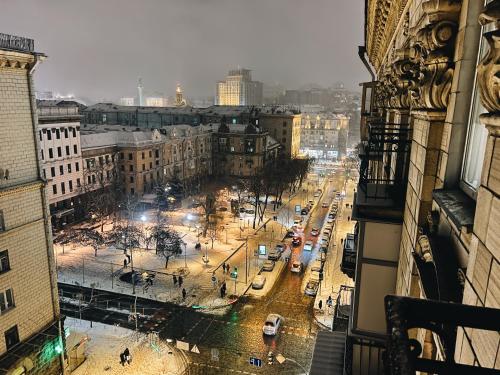 General view ng Kiev o city view na kinunan mula sa apartment