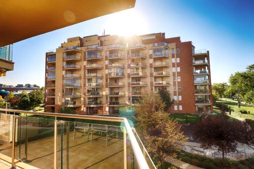 Galerius Golden Beach Apartment tesisinde bir balkon veya teras