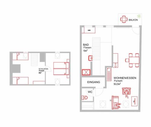 plan piętra domu w obiekcie Mariazeller Rooms w mieście Mariazell