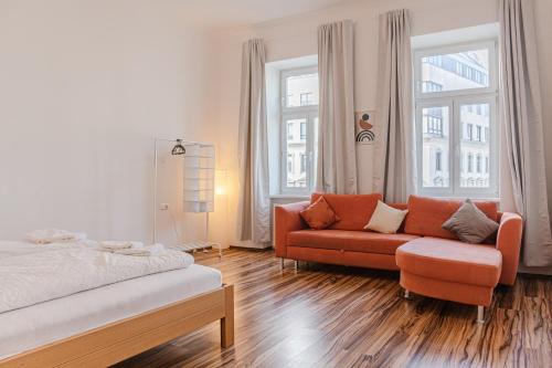 Cama ou camas em um quarto em Special Vintage Viennese Apartment - 12min f Downtown