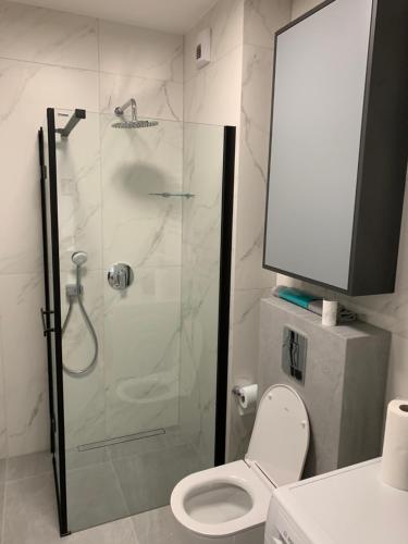 Apartament Perłowy tesisinde bir banyo