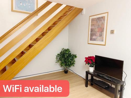 טלויזיה ו/או מרכז בידור ב-Oxford city centre house/walkable to University