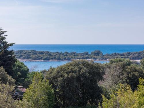 Elle offre une vue sur une rivière avec des arbres et l'océan. dans l'établissement Apartment Joy by Interhome, à Pula