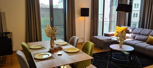 Гостиная зона в Ferienwohnung City Loft Fulda