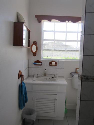 bagno con lavandino e finestra di Delightful 4bed modern villa with WiFI a Gros Islet