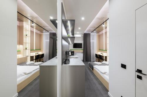 Dapur atau dapur kecil di Luxury Apartments Smart House