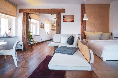 Studio Apartment zur alten Post, 48qm Individualapartment mit Blick über Zittaus Altstadt, Ferienwohnung im Altstadtkern umrandet vom Zittauer Gebirge 휴식 공간