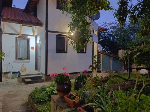 uma casa com algumas plantas em frente em Старата къща - Трявна em Tryavna