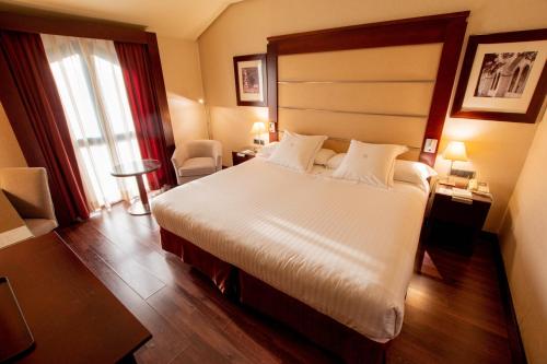 Una cama o camas en una habitación de Hotel Badajoz Center