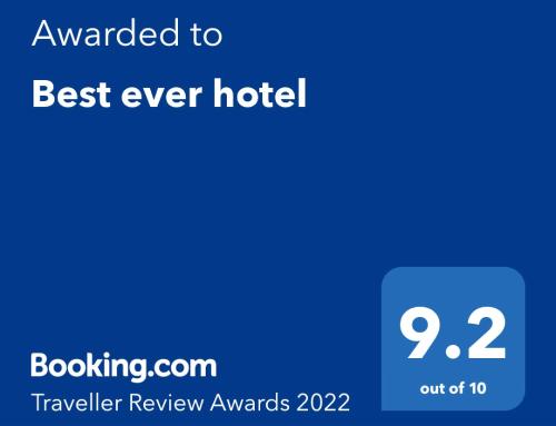 Сертифікат, нагорода, вивіска або інший документ, виставлений в Best ever hotel -SEVEN Hotels and Resorts-