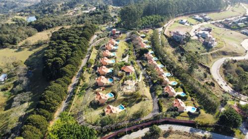 an aerial view of a village with houses at Hotel Villa Rossa in São Roque