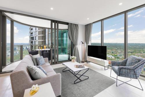 Televisi dan/atau pusat hiburan di Meriton Suites George Street, Parramatta