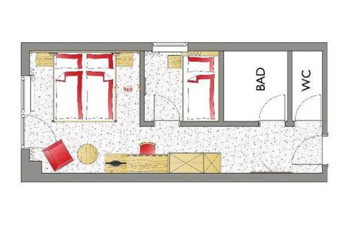 The floor plan of Hotel Garni Rifflsee