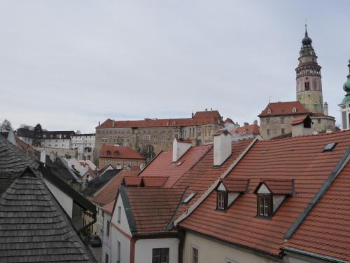 Český Krumlov का आम नज़ारा या गेस्ट हाउस से दिखाई देने वाला शहर का नज़ारा