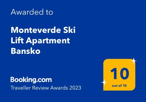 um sinal que reafirma a nomeação para o levantamento de competências em Monteverde Ski Lift Apartment Bansko em Bansko