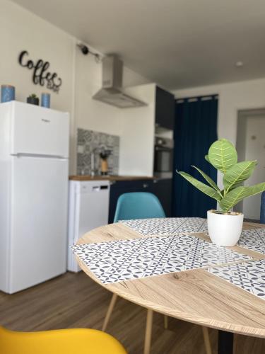 Ett kök eller pentry på Super appartement cosy, parking privé