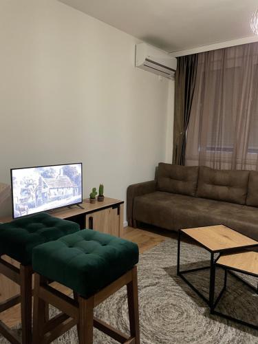 Istumisnurk majutusasutuses Apartman Ajs