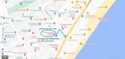 a map of where to stay in korea at Pousada Aquarela Do Brasil in Maceió