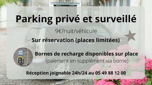 a flyer for a parking prize at swarovski with a car parked at Logis Hôtel de l'Europe in Poitiers