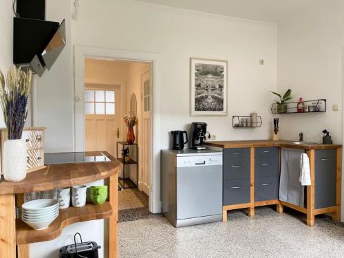 A kitchen or kitchenette at Modern und ruhig in Elmshorn