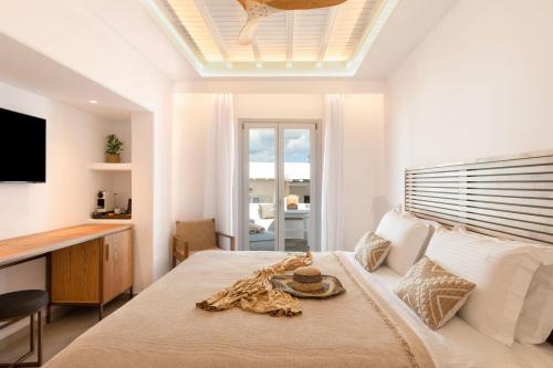 Elena Hotel Mykonos में एक कमरे में एक या कई बेड