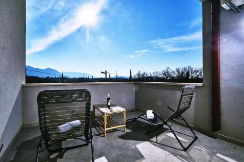 Uma vista da montanha tirada do apartamento 