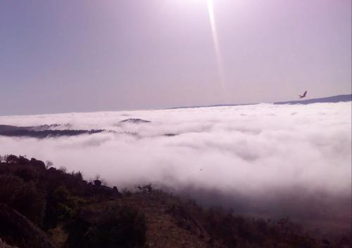 una vista desde la cima de una montaña sobre las nubes en AL Miradouro do Outeiro, en Guarda