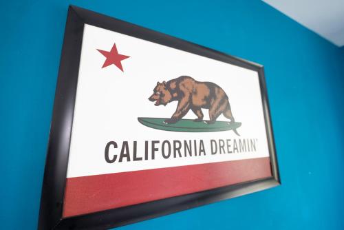 a sign for the california democratic party with a bear at Cozy Hollywood Get Away in Los Angeles