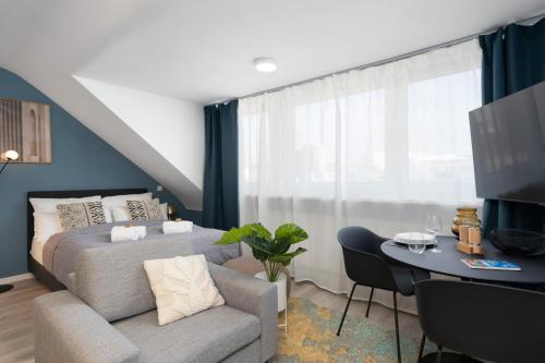 Svetainės erdvė apgyvendinimo įstaigoje Arbio I Central Apartments Koblenz