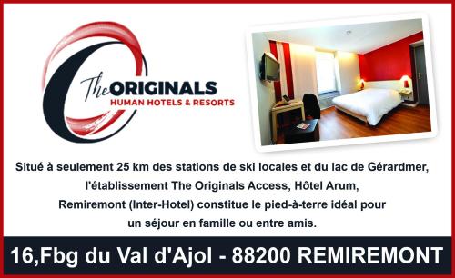 The Originals Access, Hôtel Arum, Remiremont 객실 침대