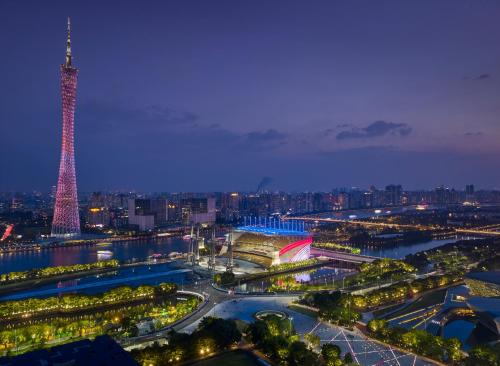 Vedere generală la Guangzhou sau o vedere a orașului de la acest hotel