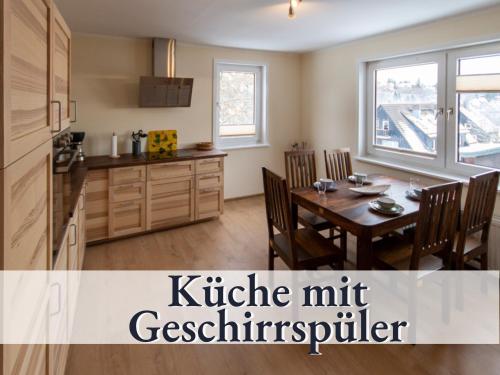 Ett kök eller pentry på Natur Pur Ferienwohnung Winterberg