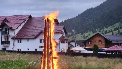 Utsikt mot fjell, enten fra gjestgiveriet eller fra et annet sted