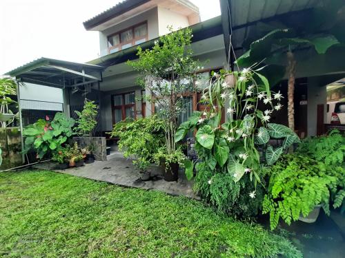 een huis met veel planten ervoor bij rumah566 in Yogyakarta