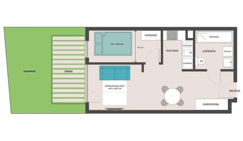 a floor plan of a house at Apartament 23 w Porto Łeba in Łeba