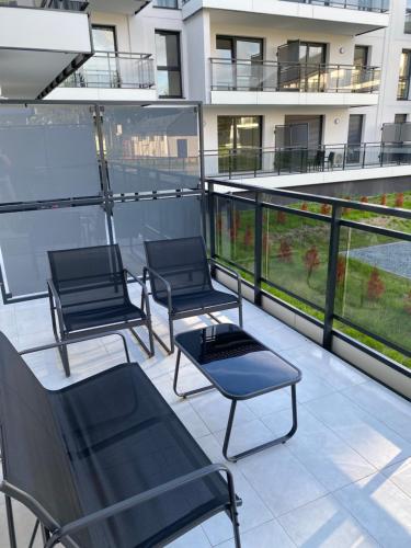 Apartament Jantar tesisinde bir balkon veya teras