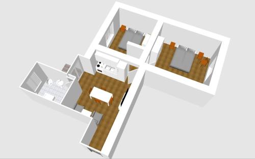 a 3d rendering of a house with a floor plan w obiekcie Palazzo Guasti Appartamento Guido w mieście Prato