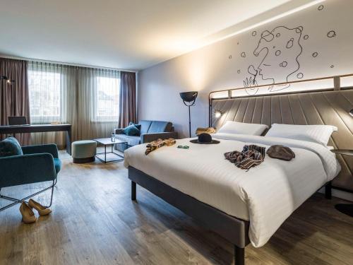 Rúm í herbergi á ibis Styles Bielefeld City