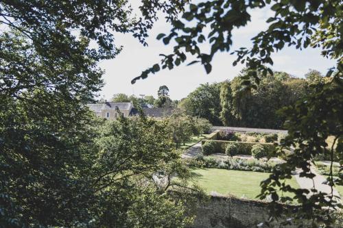 widok na ogród z drzew w obiekcie Chateau d'Audrieu w mieście Audrieu