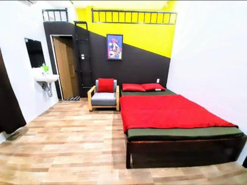 A bed or beds in a room at Homestay Xì Trum