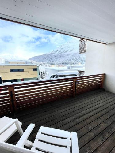 Balkón alebo terasa v ubytovaní Cozy apartment in St. Moritz